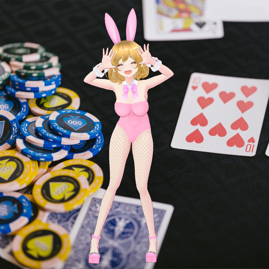 バニーガールの3D衣装(※レディース下半身インナー&靴☆黒・青・ピンク・赤の4色セット)