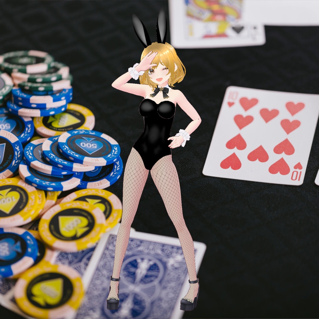 バニーガールの3D衣装(※レディース下半身インナー&靴☆黒・青・ピンク・赤の4色セット)