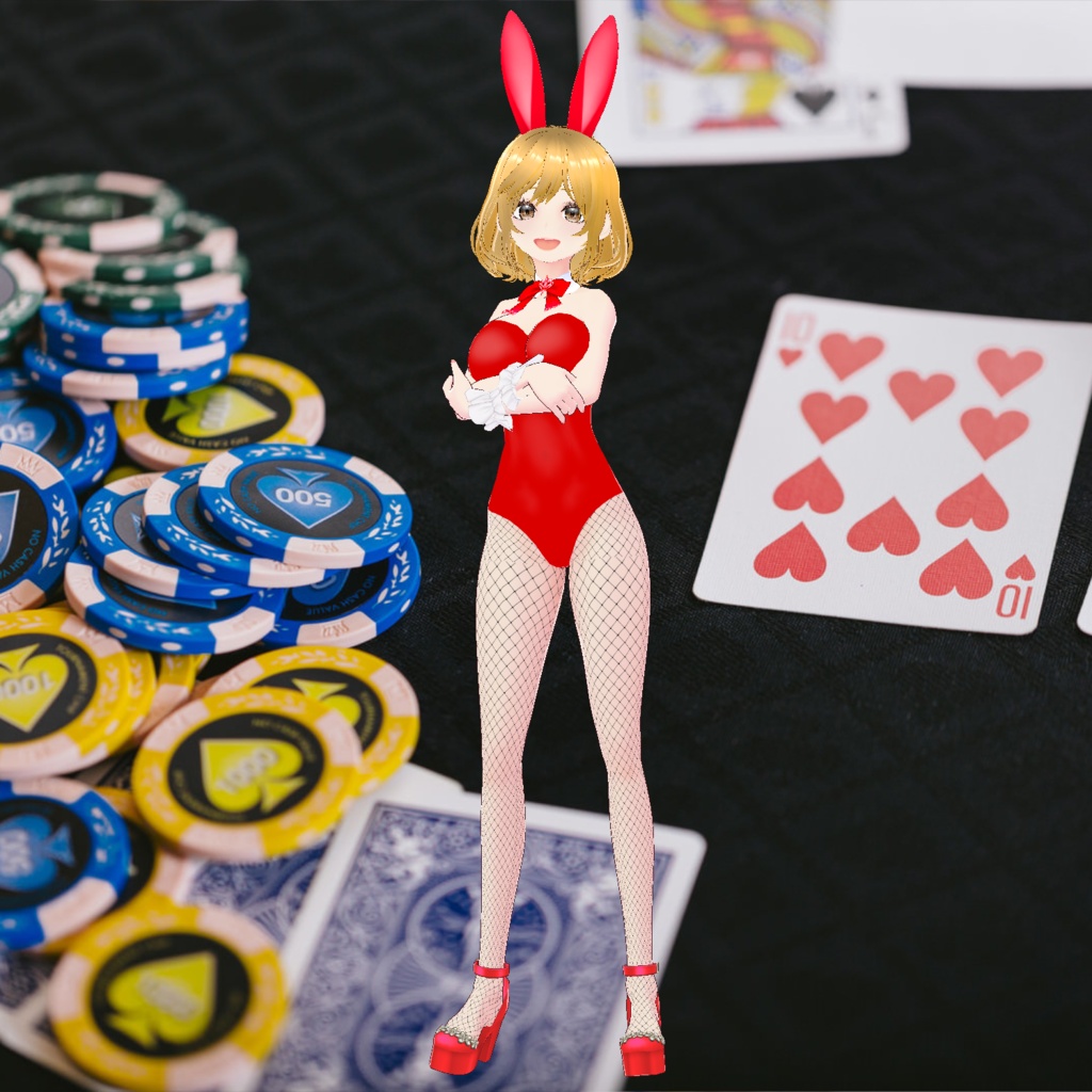 バニーガールの3D衣装(※レディース下半身インナー&靴☆黒・青・ピンク・赤の4色セット)