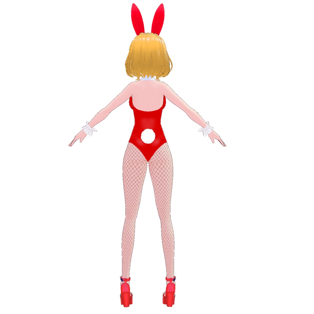 バニーガールの3D衣装(※レディース下半身インナー&靴☆黒・青・ピンク・赤の4色セット)