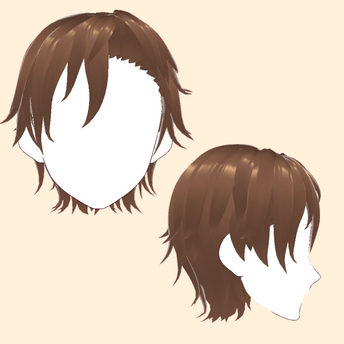 【VRoid正式版対応】横分けショートヘアー2【Hair Preset】