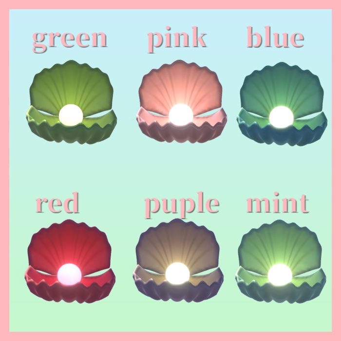 【VRchat想定】シェルランプ8個セット【3dモデル小物】