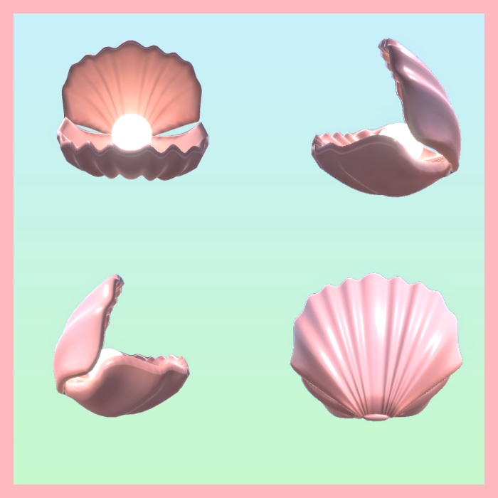 【VRchat想定】シェルランプ8個セット【3dモデル小物】