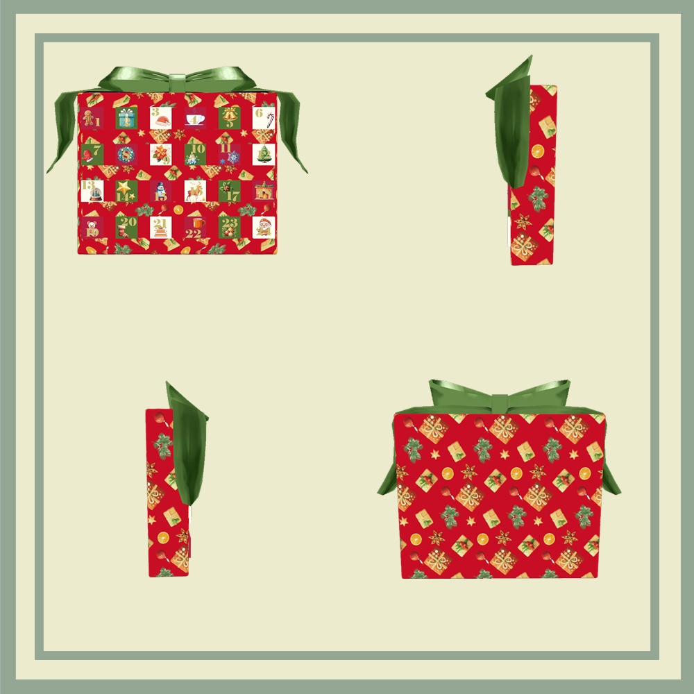 【VRchat想定】クリスマスアドベントカレンダー3点【3dモデル装飾品】