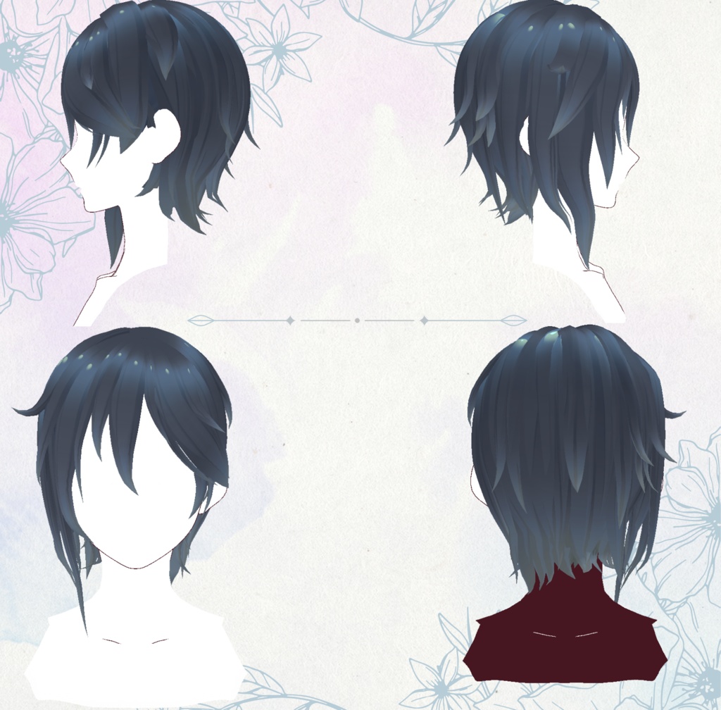 【VRoid正式版対応】アシンメトリーヘア/asymmetry hair【Hair Preset】