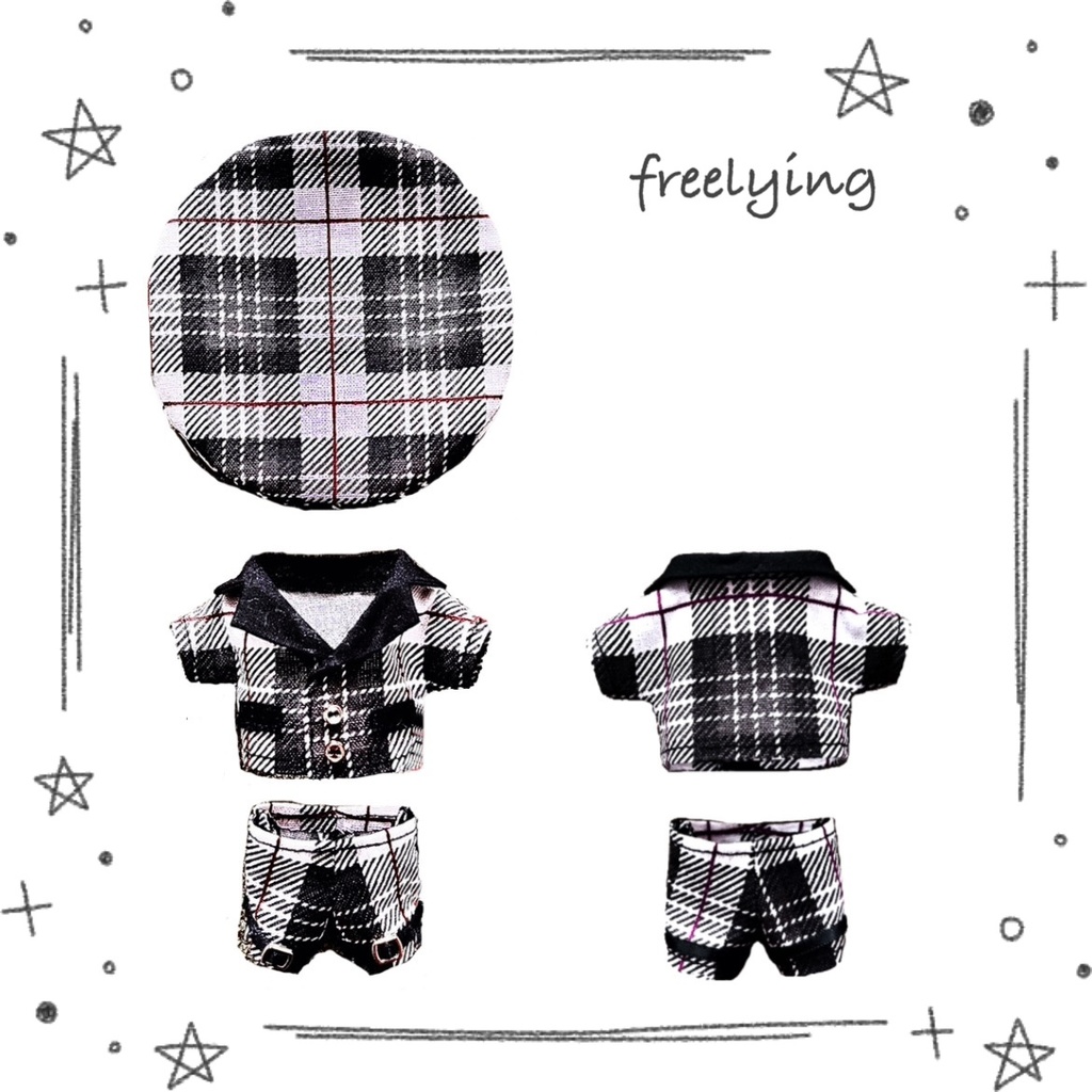 チェックスーツセット(12cmぬい用)