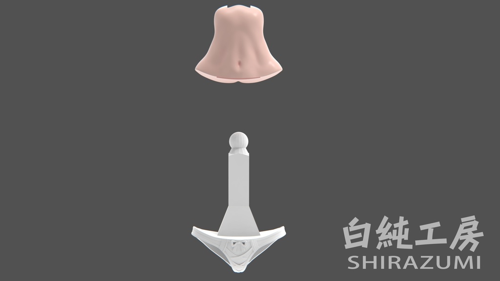 1/12 胴体パーツ 「フリルショーツ&おなか」太もも・ボトムスセット用