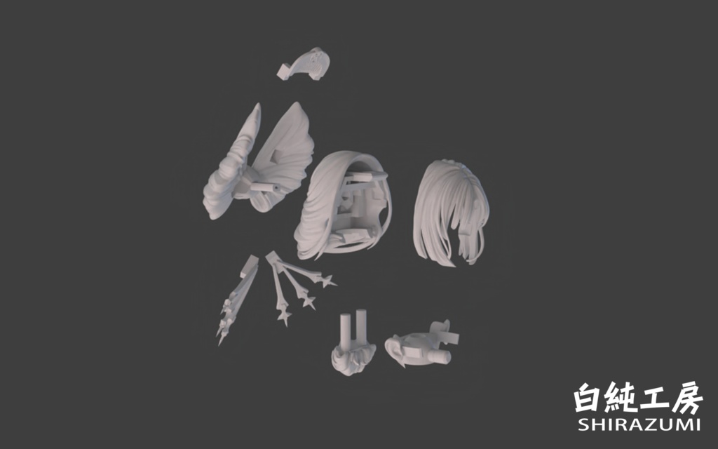 1/12 ヘッドパーツセット「和風ヘアスタイル」