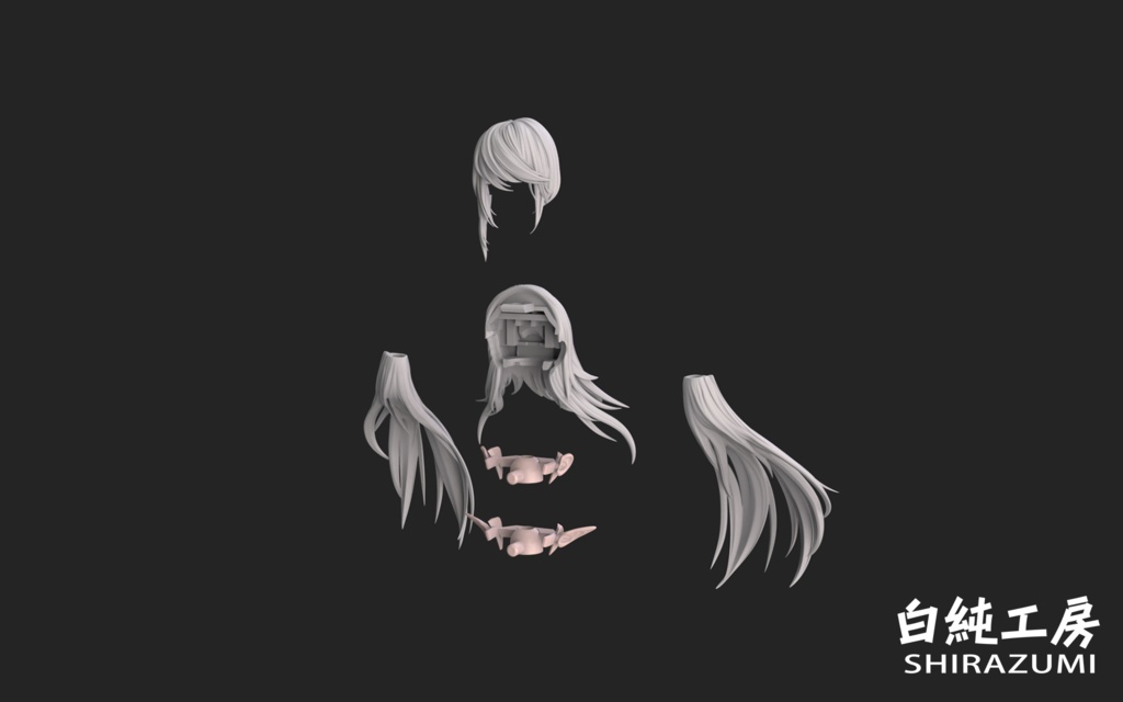 1/12 ヘッドパーツセット「ロングヘアスタイル」