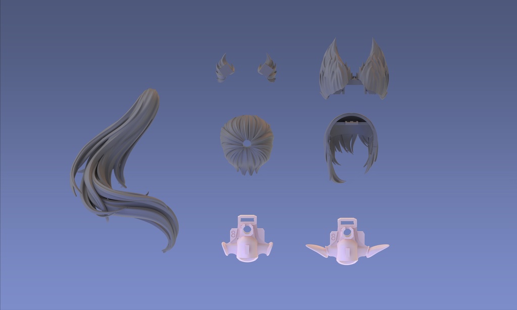 1/12 ヘッドパーツセット「ケモミミ・キツネヘアスタイル」