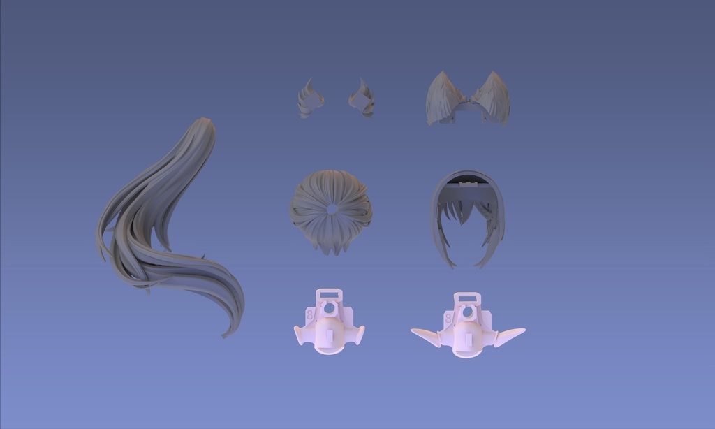 1/12 ヘッドパーツセット「ケモミミ・ネコヘアスタイル」