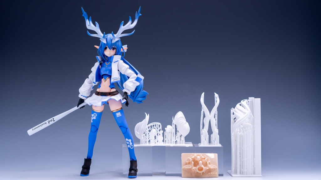 1/12 ヘッドパーツセット「ロングポニーテール 鹿角.Ver」