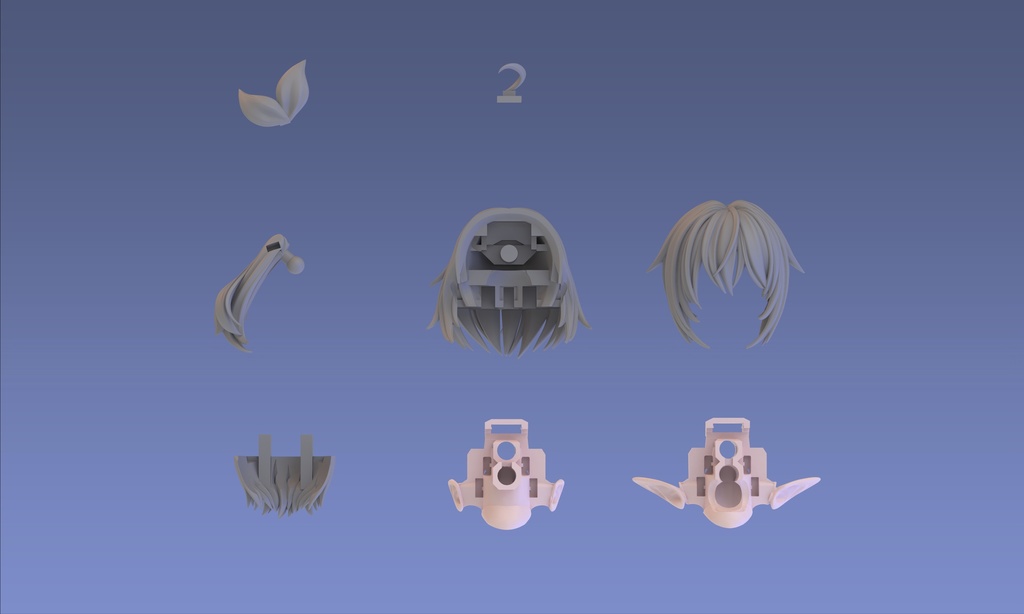 1/12 ヘッドパーツセット「サイドテールヘアスタイル」