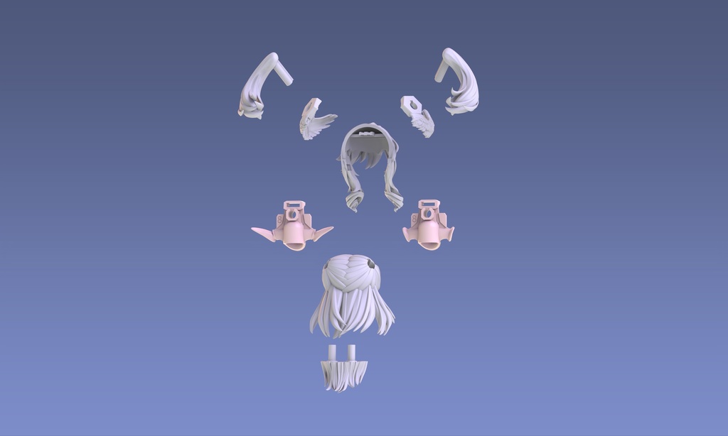 1/12 ヘッドパーツセット「エンジェルヘアスタイル」ショート.Ver