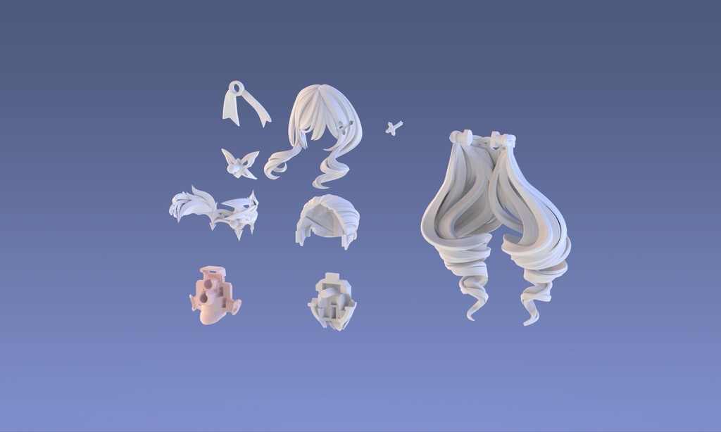 1/12 ヘッドパーツセット「縦ツインロールヘアスタイル」