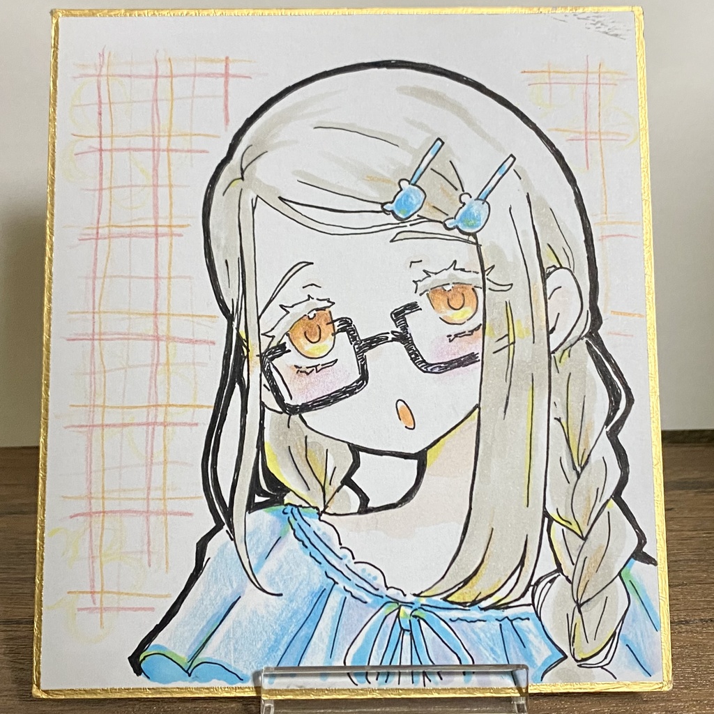 ミニ色紙 広【みつあみ】