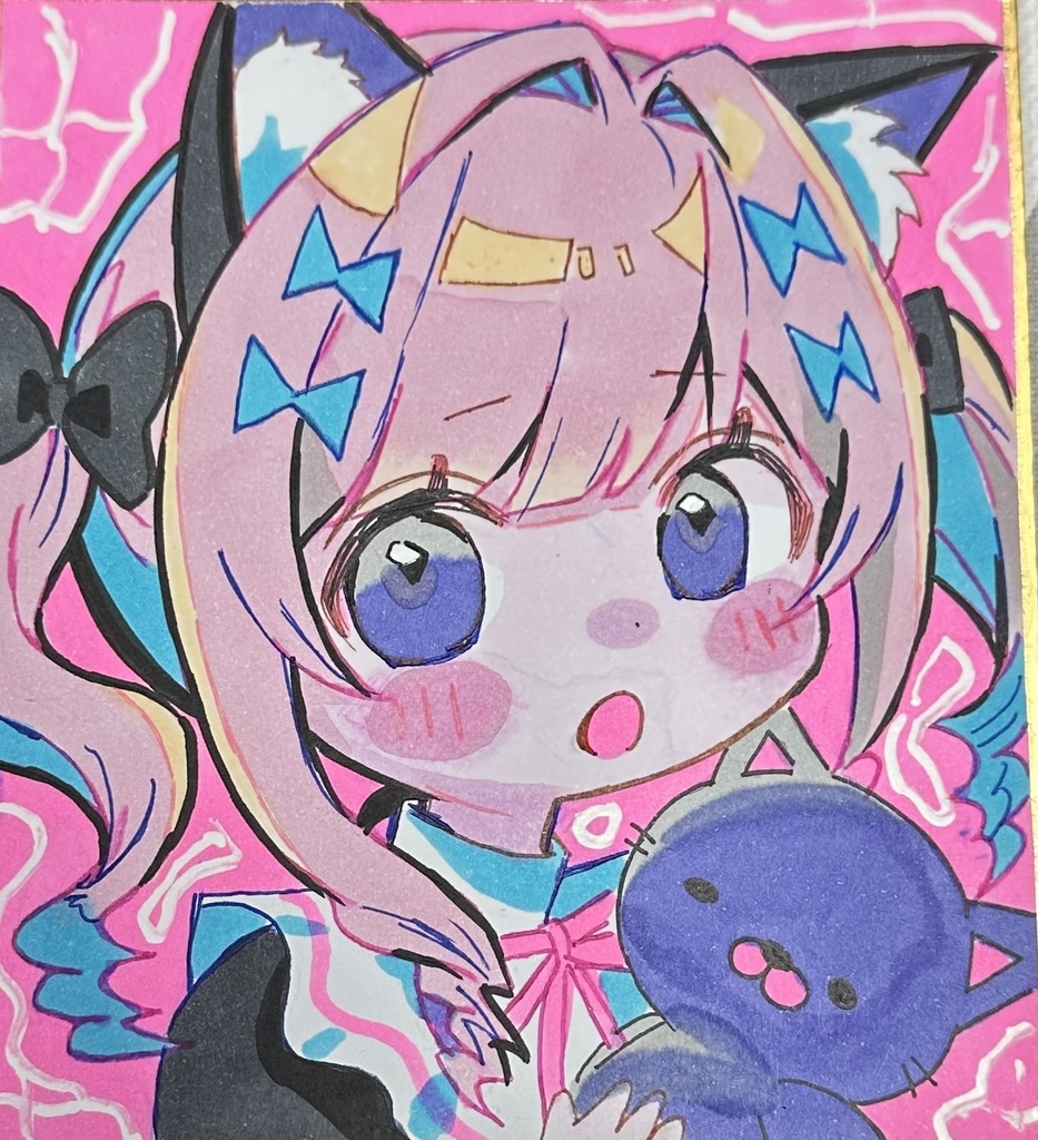 ピンクのあの子1 黒猫