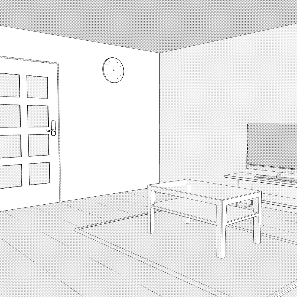 3Dよくあるワンルーム内観(CLIPSTUDIOPAINT用)