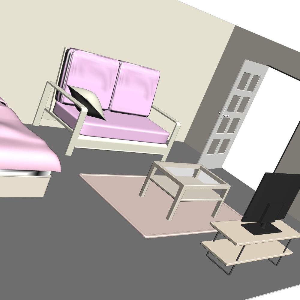 3Dよくあるワンルーム内観(CLIPSTUDIOPAINT用)