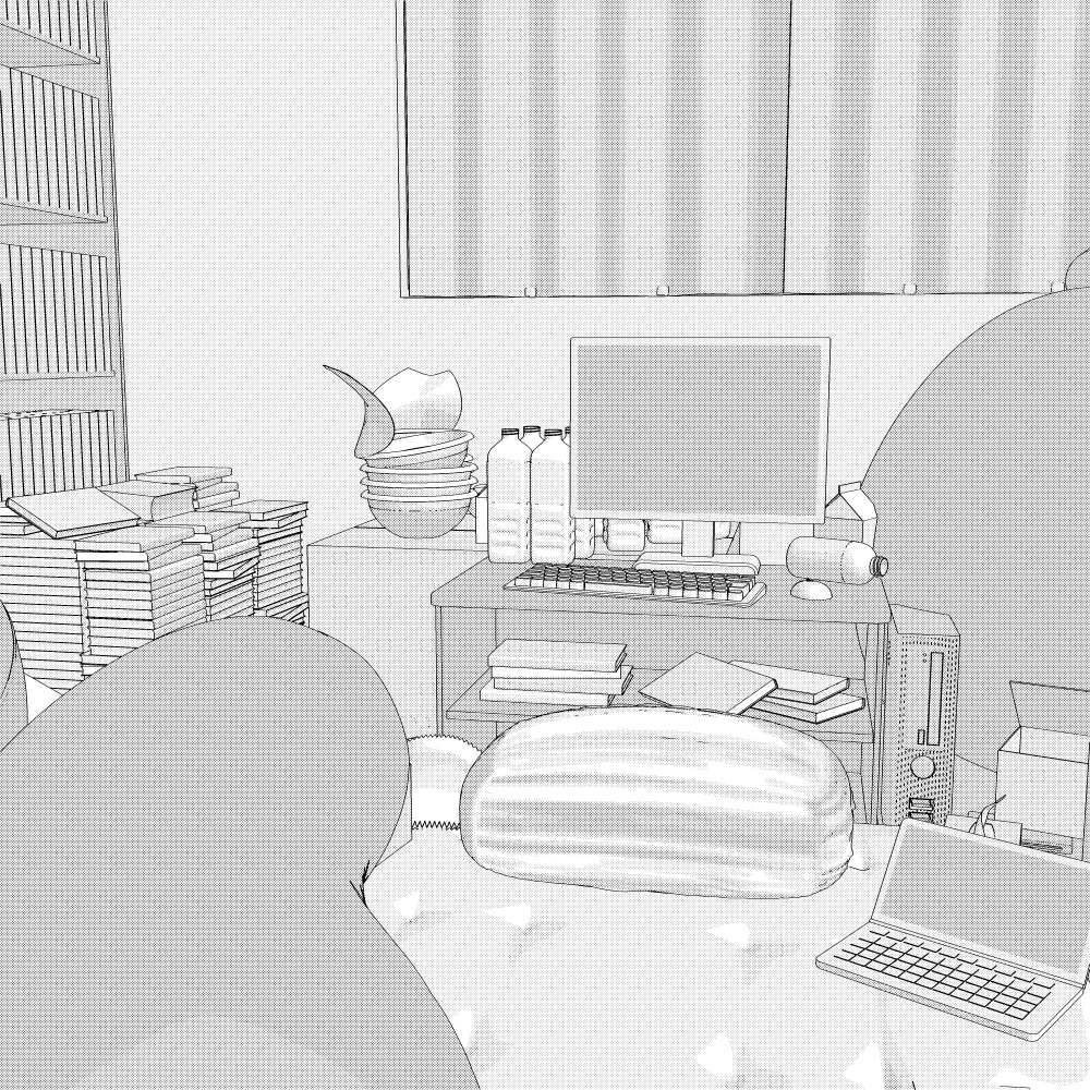 3Dニートの汚部屋 内観(CLIPSTUDIOPAINT用)