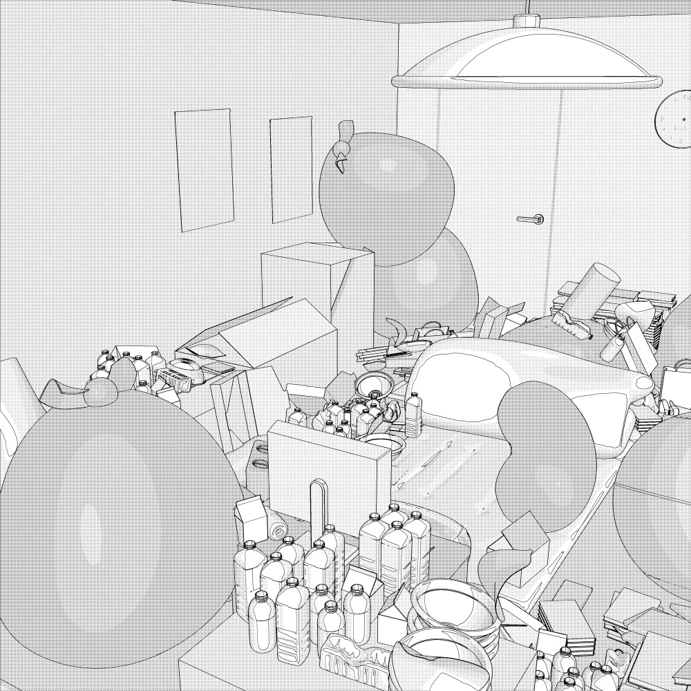 3Dニートの汚部屋 内観(CLIPSTUDIOPAINT用)