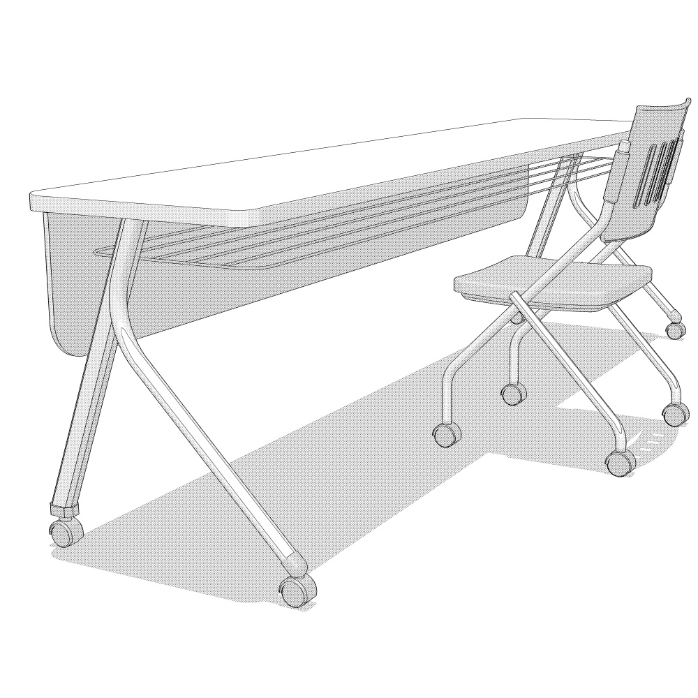 3D長机と椅子(CLIPSTUDIOPAINT用)