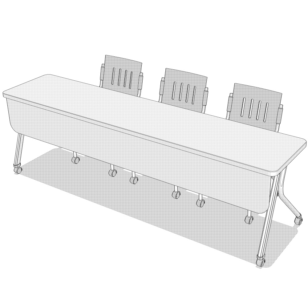 3D長机と椅子(CLIPSTUDIOPAINT用)