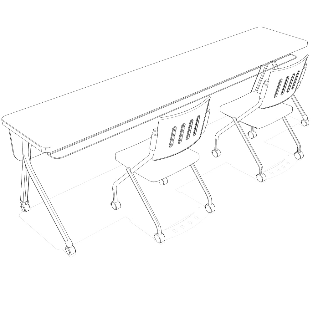 3D長机と椅子(CLIPSTUDIOPAINT用)