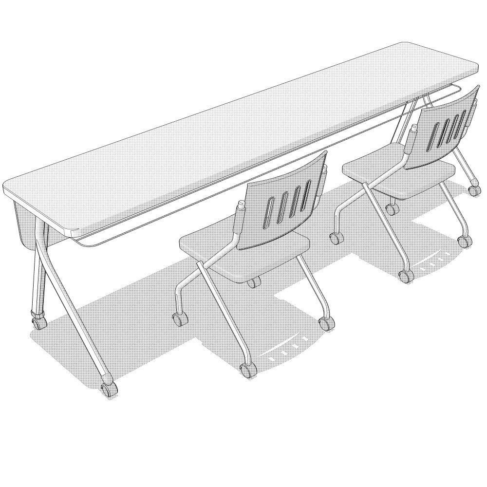 3D長机と椅子(CLIPSTUDIOPAINT用)