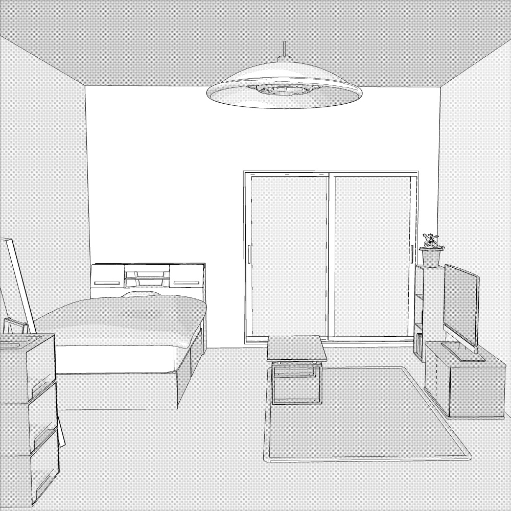 3Dよくあるワンルーム内観2(CLIPSTUDIOPAINT用)