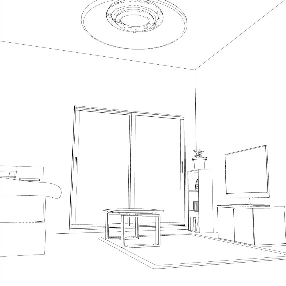 3Dよくあるワンルーム内観2(CLIPSTUDIOPAINT用)