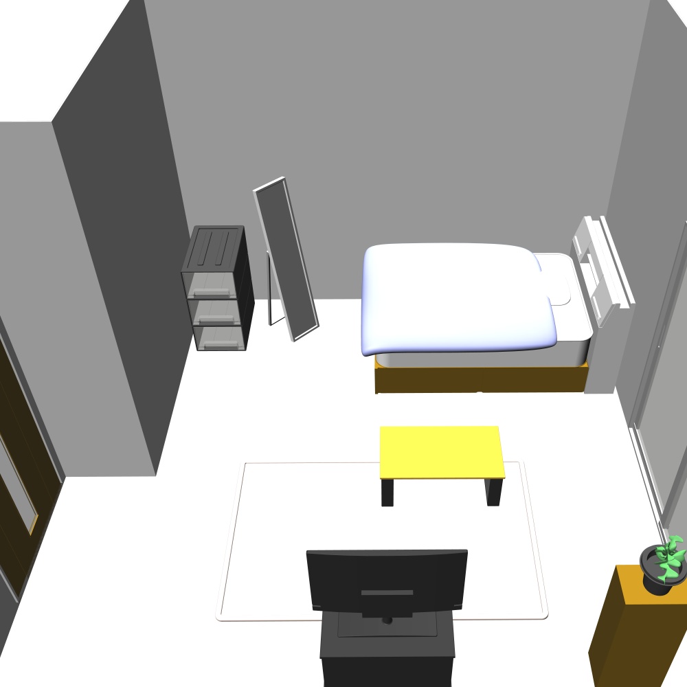 3Dよくあるワンルーム内観2(CLIPSTUDIOPAINT用)