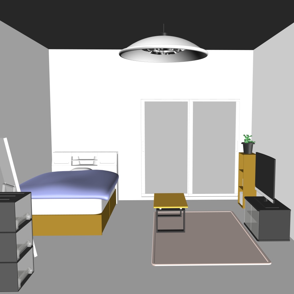 3Dよくあるワンルーム内観2(CLIPSTUDIOPAINT用)