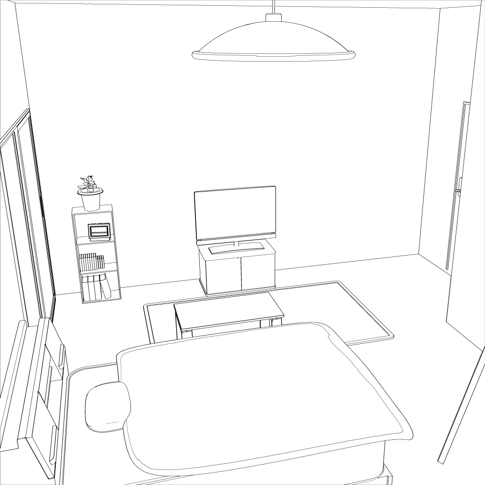 3Dよくあるワンルーム内観2(CLIPSTUDIOPAINT用)