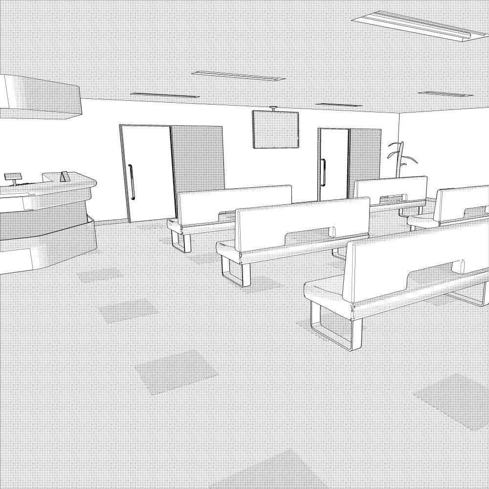 3D待合室・病院受付(CLIPSTUDIOPAINT用)