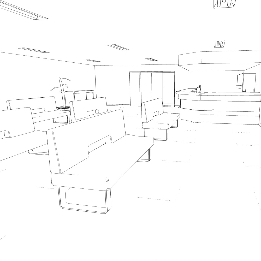 3D待合室・病院受付(CLIPSTUDIOPAINT用)