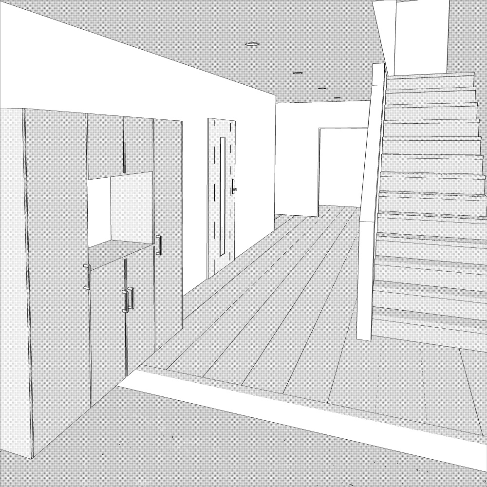 3D戸建ての玄関(CLIPSTUDIOPAINT用)