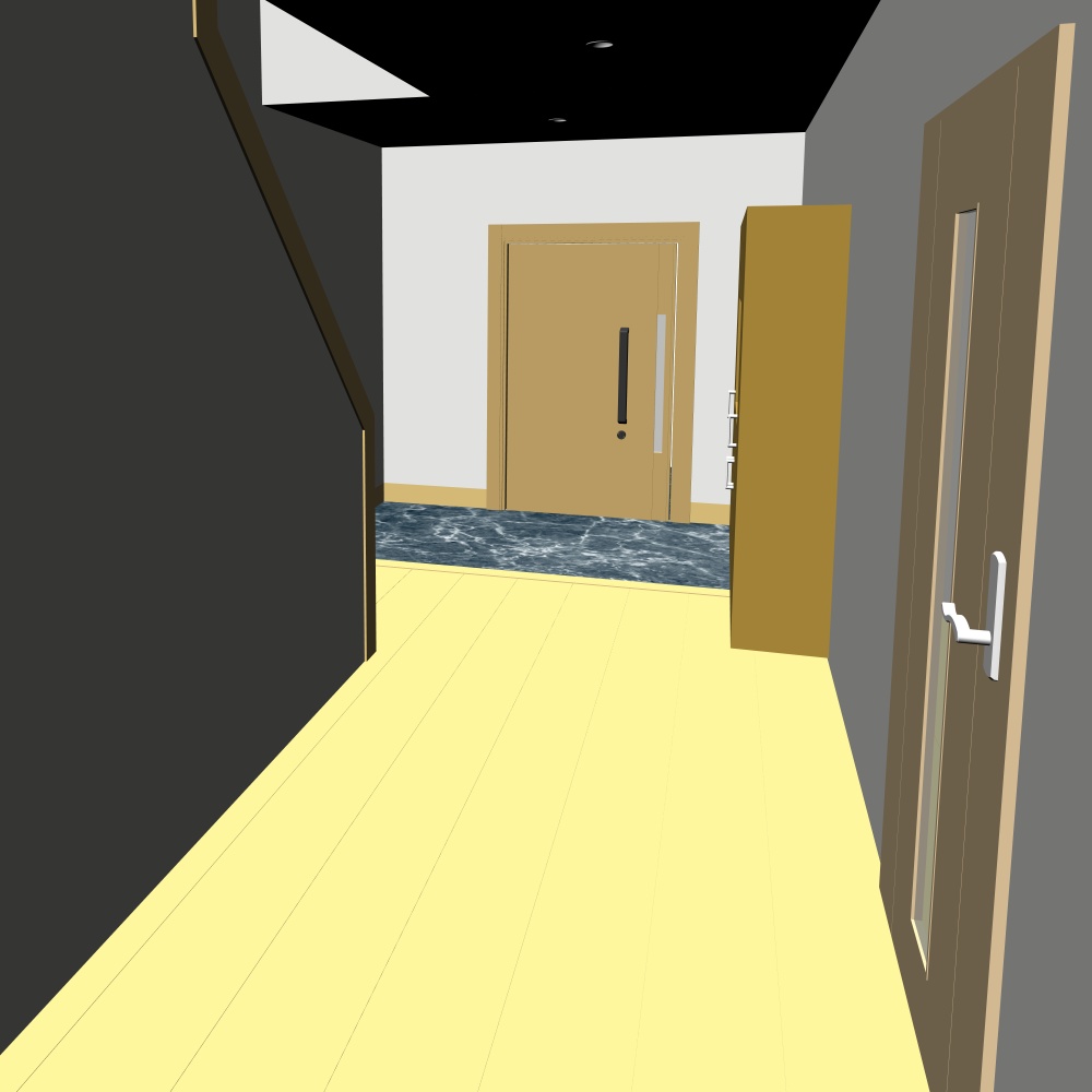 3D戸建ての玄関(CLIPSTUDIOPAINT用)