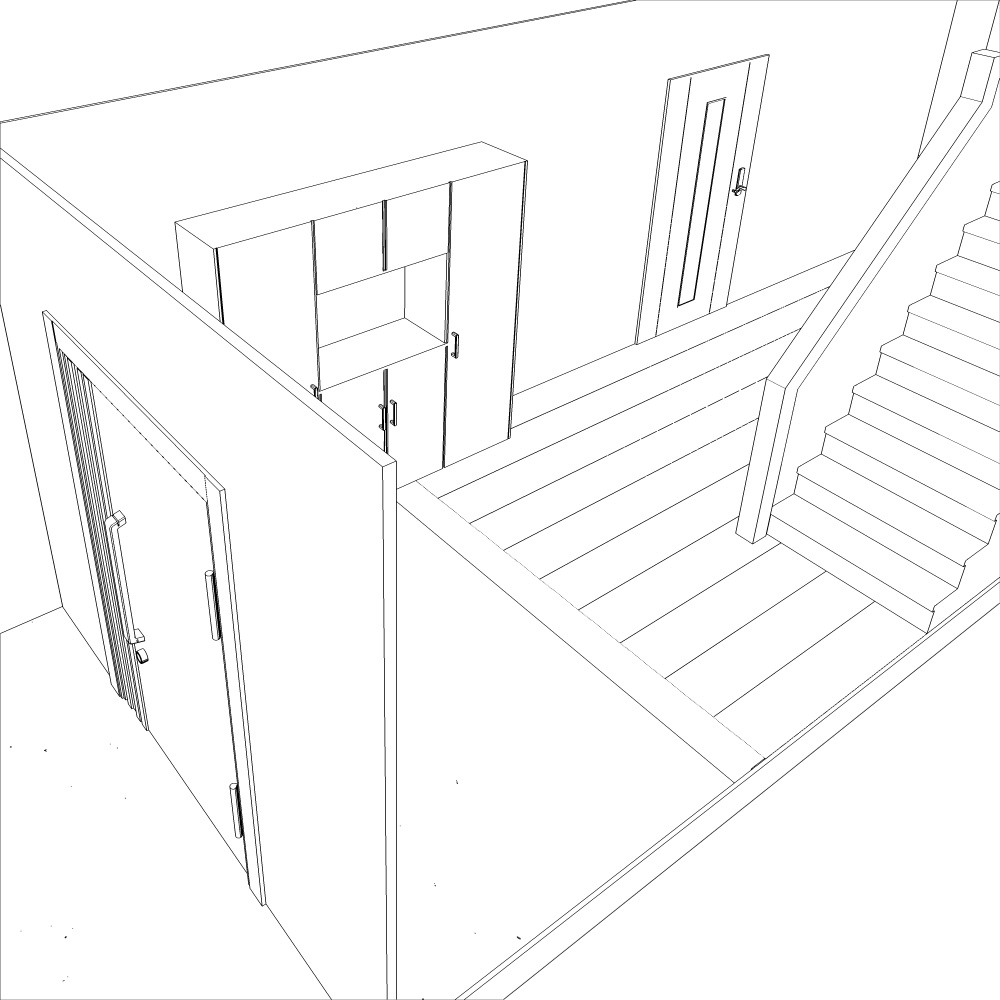 3D戸建ての玄関(CLIPSTUDIOPAINT用)