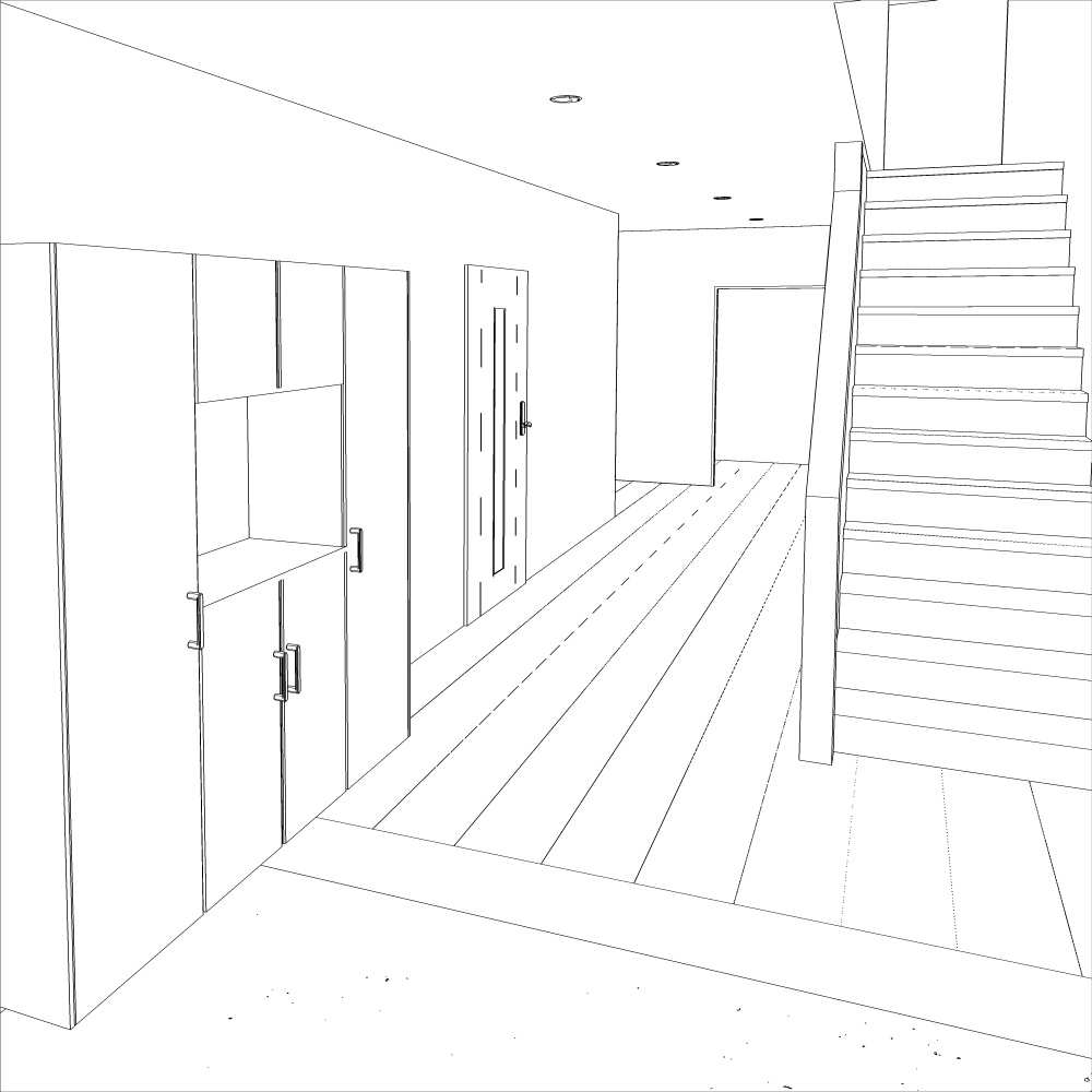 3D戸建ての玄関(CLIPSTUDIOPAINT用)