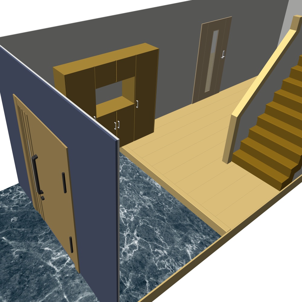 3D戸建ての玄関(CLIPSTUDIOPAINT用)