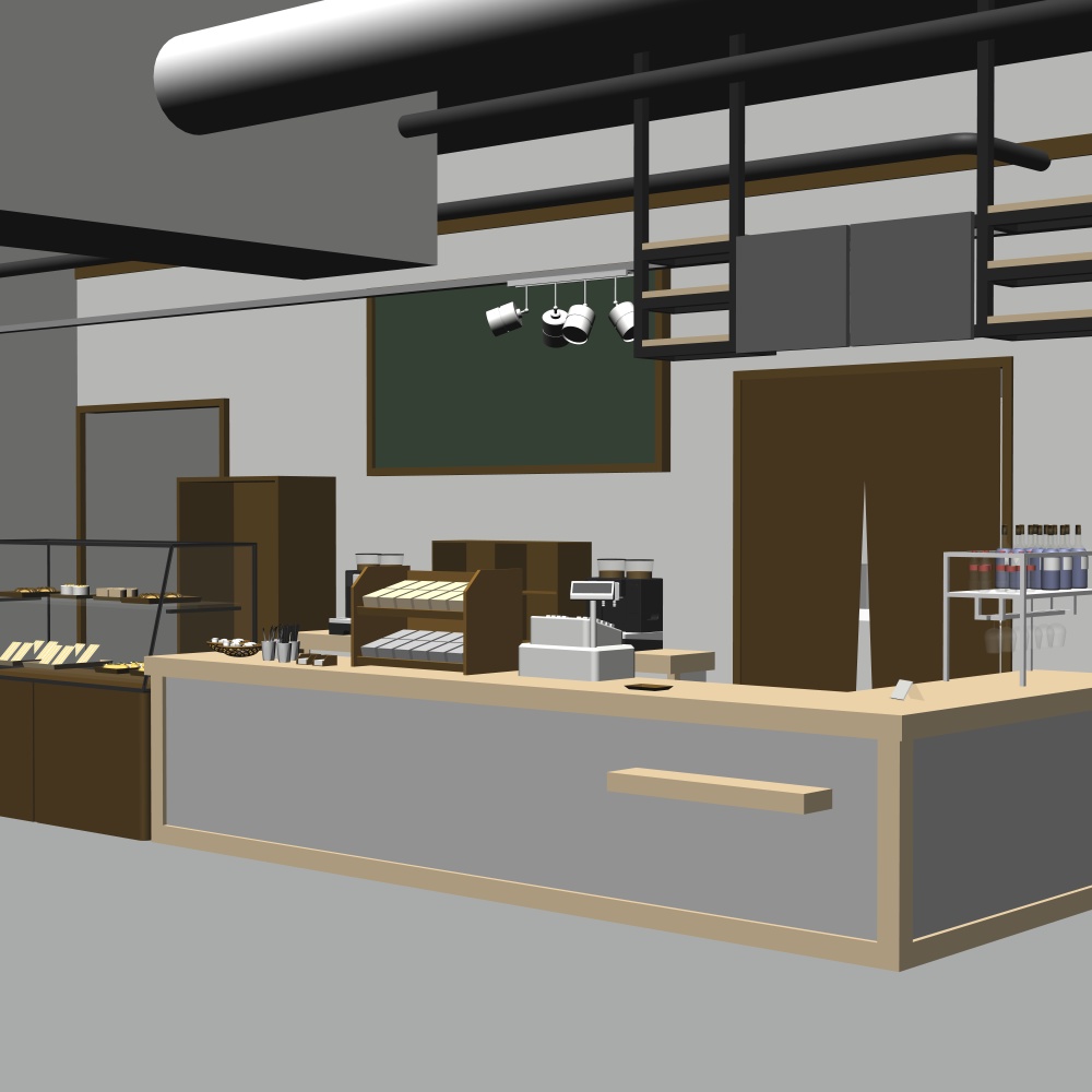 3Dカフェ・喫茶店(CLIPSTUDIOPAINT用)