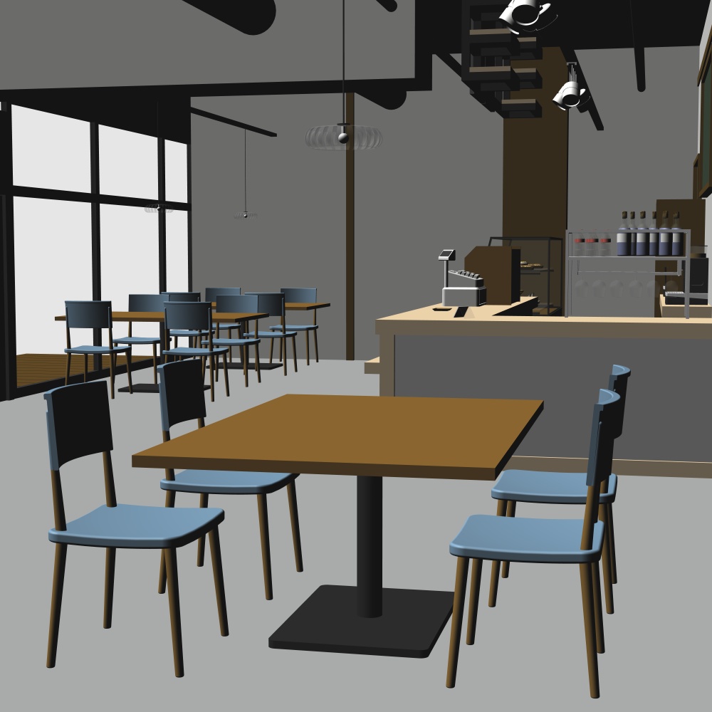 3Dカフェ・喫茶店(CLIPSTUDIOPAINT用)