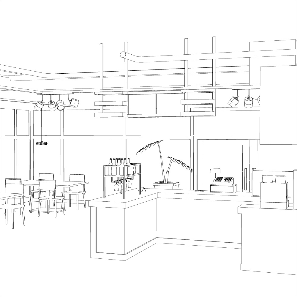 3Dカフェ・喫茶店(CLIPSTUDIOPAINT用)