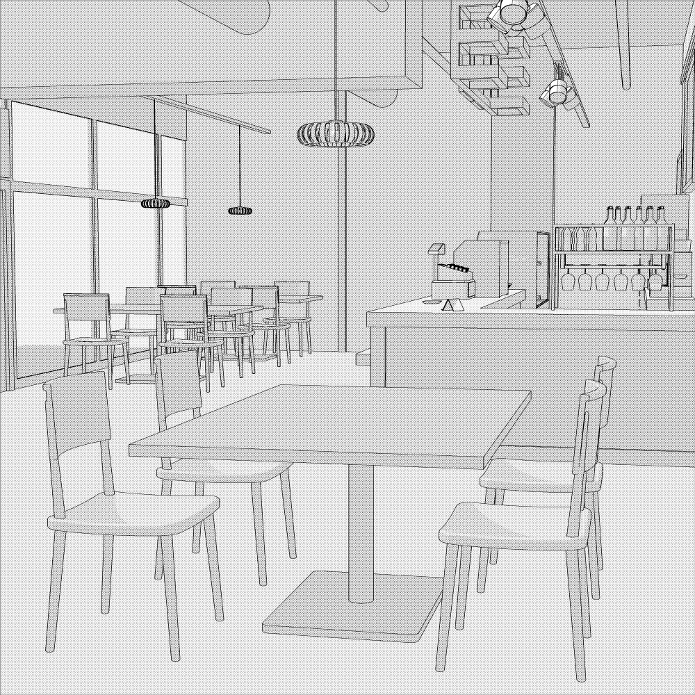 3Dカフェ・喫茶店(CLIPSTUDIOPAINT用)