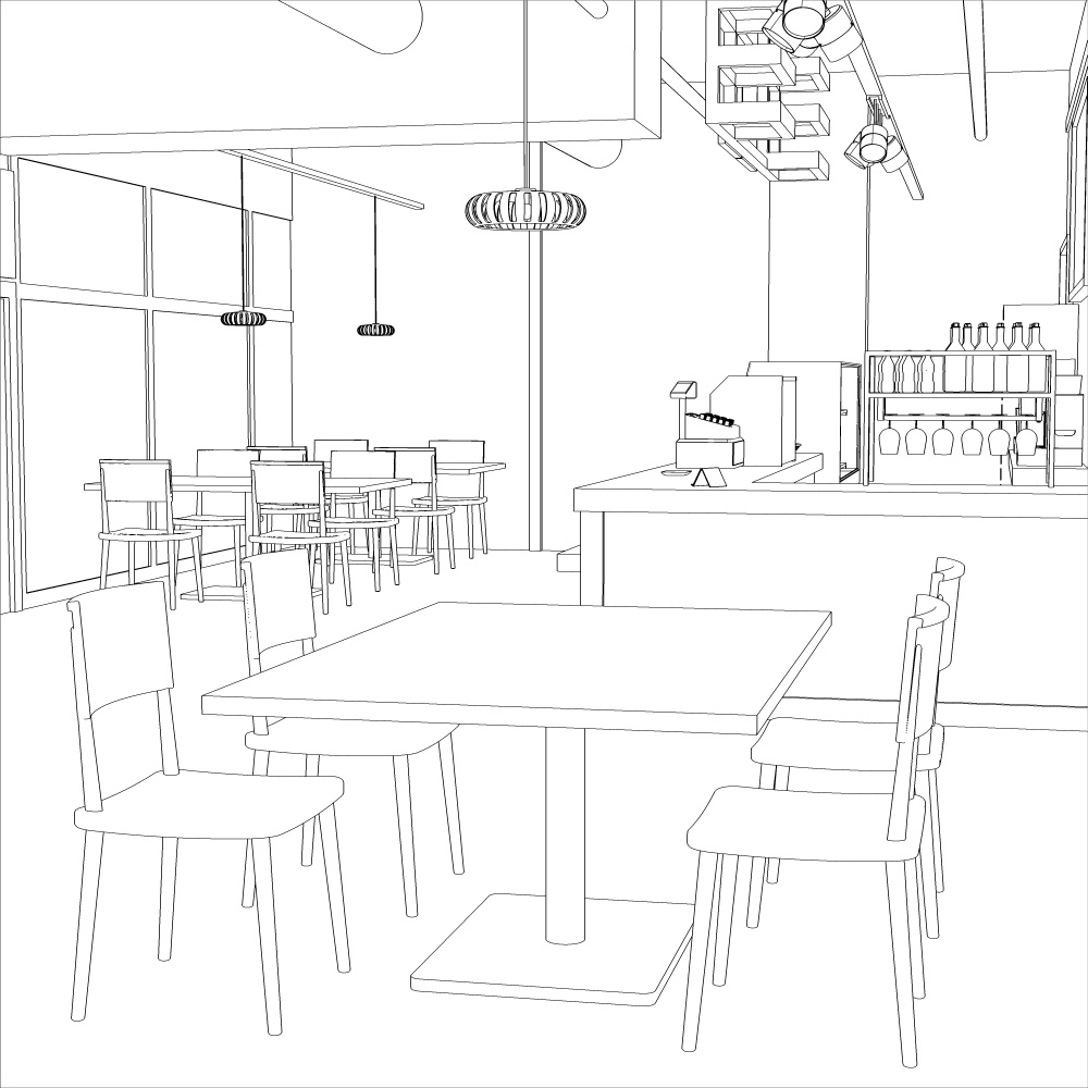 3Dカフェ・喫茶店(CLIPSTUDIOPAINT用)