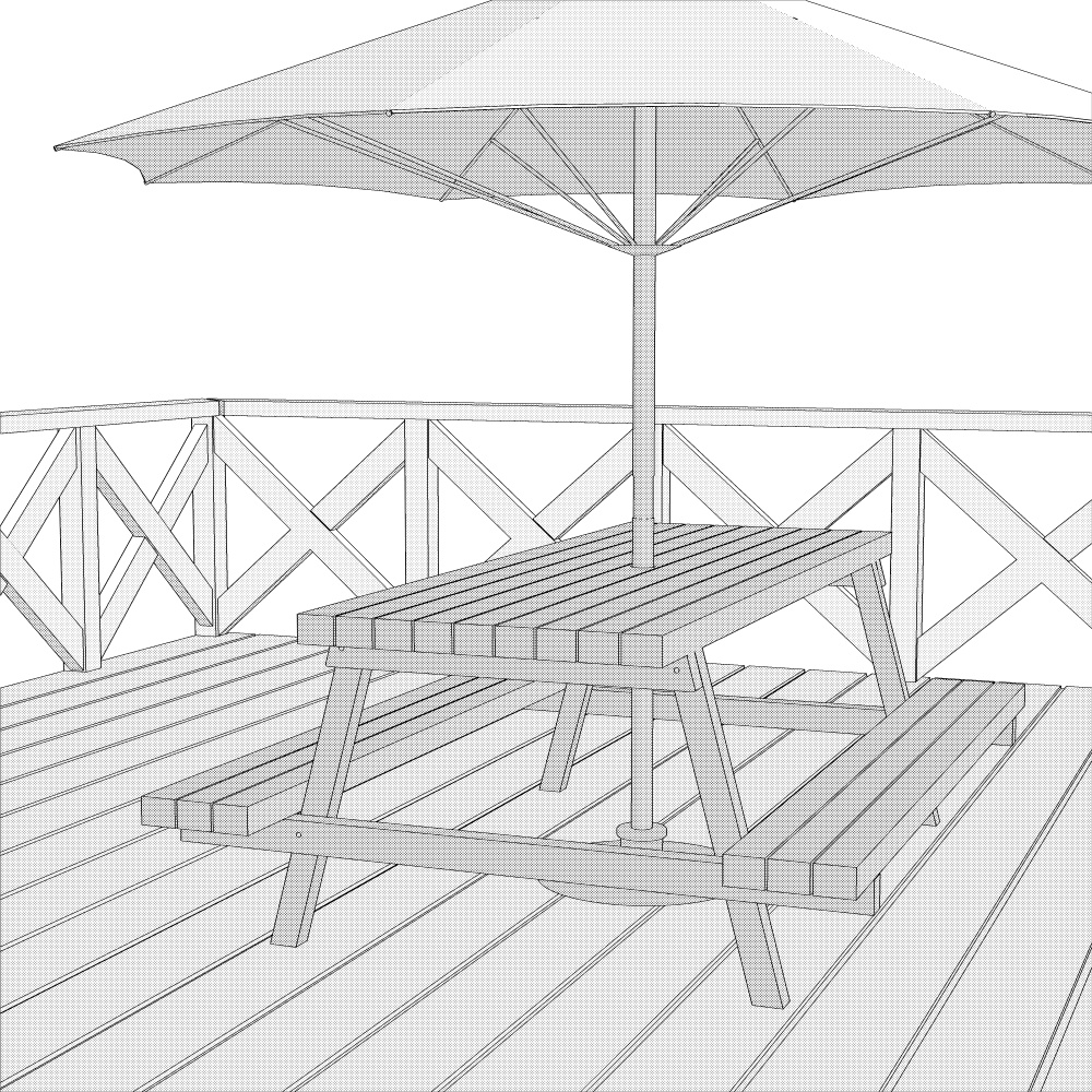 3Dビーチデッキ・ウッドデッキ