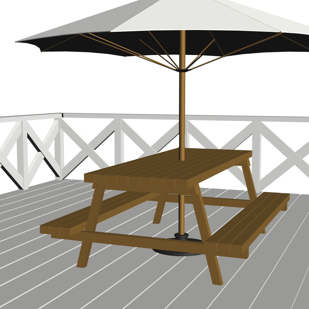 3Dビーチデッキ・ウッドデッキ