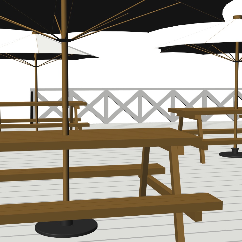 3Dビーチデッキ・ウッドデッキ