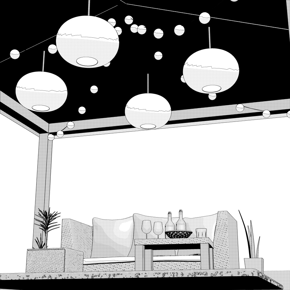 3Dガーデンソファ・テーブル(CLIPSTUDIOPAINT用)